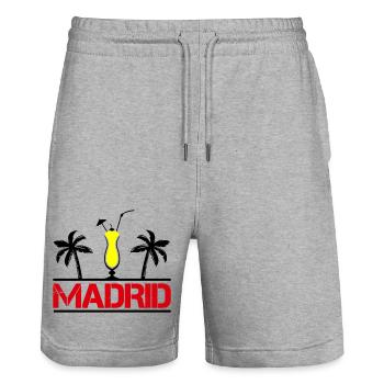 Madrid - Short de jogging bio TRAINER Stanley/Stella unisexe - gris chiné - Devant - Nik (191cm) & Marisol (170cm)