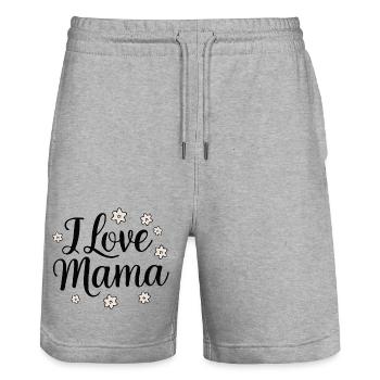 idee cadeau mama fete des meres anniversaire - Short de jogging bio TRAINER Stanley/Stella unisexe - gris chiné - Devant - Nik (191cm) & Marisol (170cm)