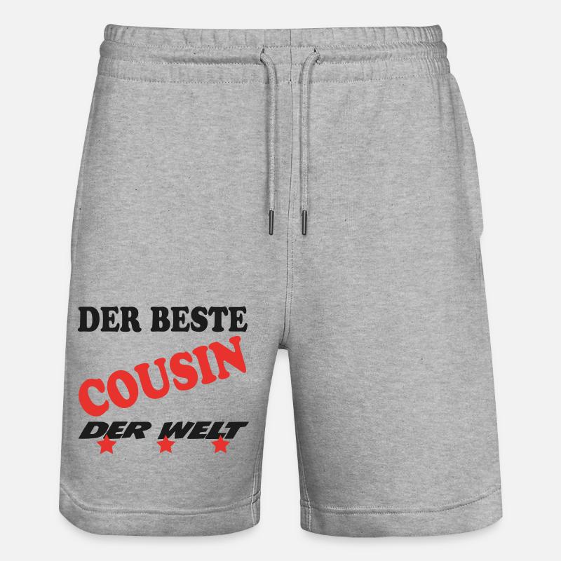 DER BESTE COUSIN - Short de jogging bio TRAINER Stanley/Stella unisexe - gris chiné