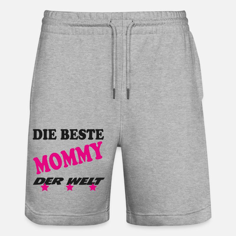 DER BESTE MOMMY - Short de jogging bio TRAINER Stanley/Stella unisexe - gris chiné