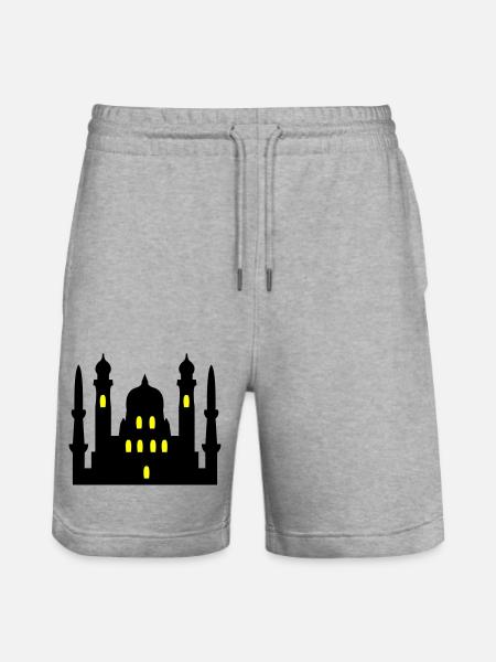 mosque 02 - Stanley/Stella Trainer Unisex Organic Jogging Shorts - heather grey
