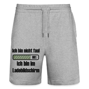 Gamer Sind nicht Faul! - Stanley/Stella Unisex Bio Joggingshorts Trainer  - Grau meliert - Vorne - Nik (191cm) & Marisol (170cm)