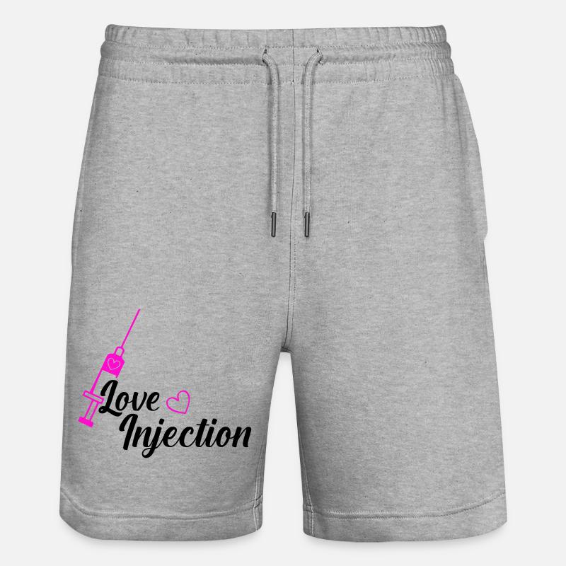 love injection - Stanley/Stella Unisex Bio Joggingshorts Trainer  - Grau meliert