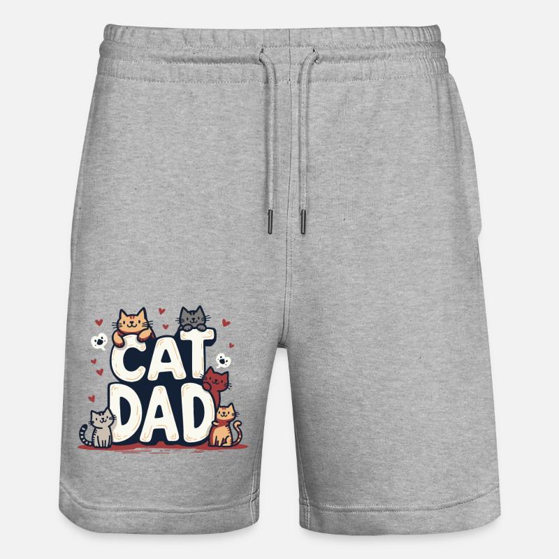 CHAT DAD - Short de jogging bio TRAINER Stanley/Stella unisexe - gris chiné