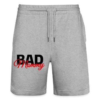 bad mommy - Stanley/Stella Unisex Bio Joggingshorts Trainer  - Grau meliert - Vorne - Nik (191cm) & Marisol (170cm)