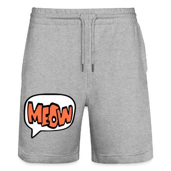 Meow Cat Meow Letters Speech Bubble Text Quote - Stanley/Stella Trainer Unisex Organic Jogging Shorts - heather grey - Front - Nik (191cm) & Marisol (170cm)