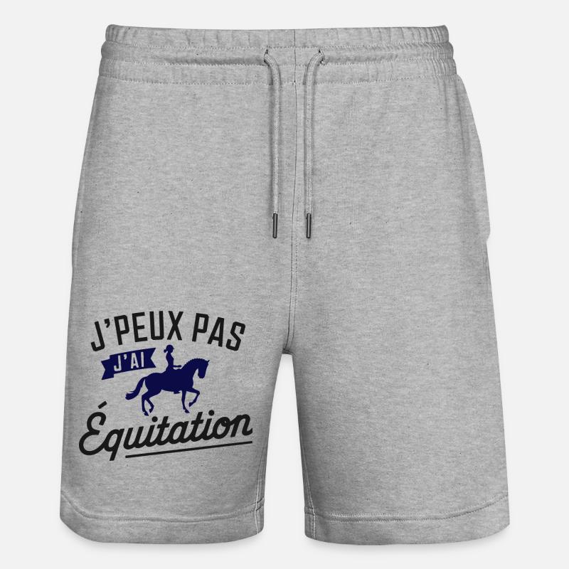 Je Peux Pas J'ai Équitation - Short de jogging bio TRAINER Stanley/Stella unisexe - gris chiné