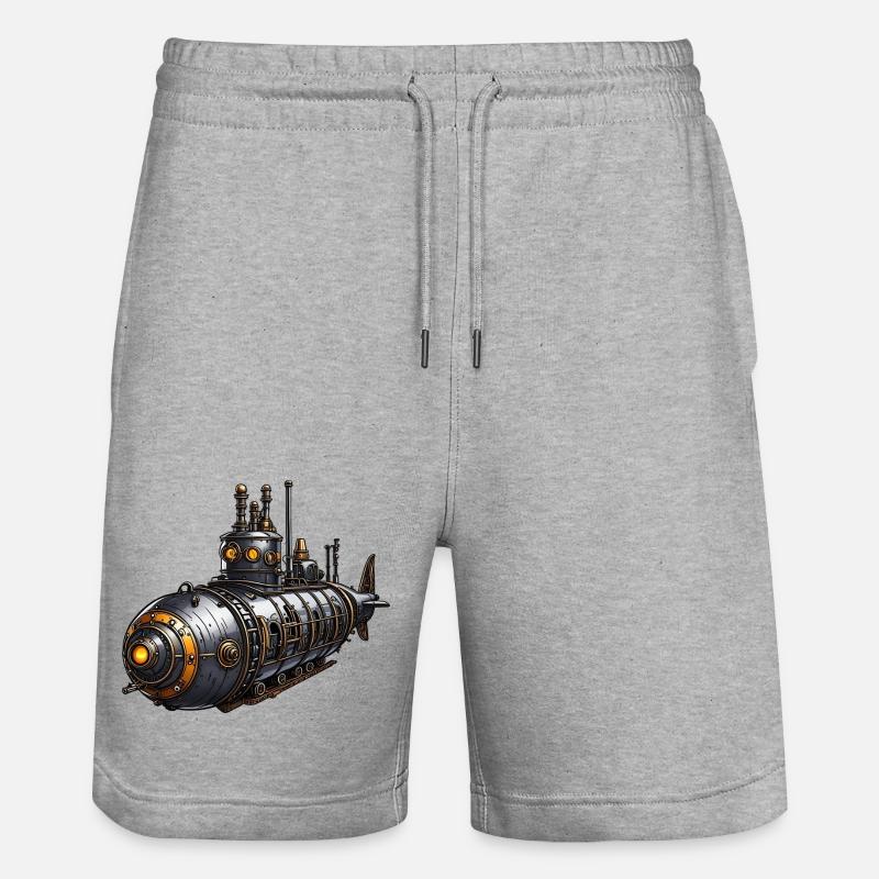 Steampunk-U-Boot - Stanley/Stella Unisex Bio Joggingshorts Trainer  - Grau meliert