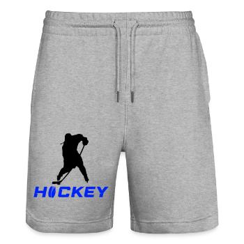 Hockey Players - Stanley/Stella Trainer Unisex Organic Jogging Shorts - heather grey - Front - Nik (191cm) & Marisol (170cm)