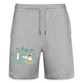 volleyball "MINE" - Stanley/Stella Unisex Bio Joggingshorts Trainer  - Grau meliert - Vorne - Nik (191cm) & Marisol (170cm)