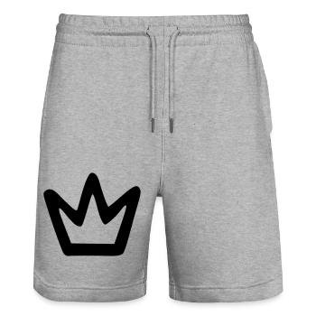 Couronne simple - Short de jogging bio TRAINER Stanley/Stella unisexe - gris chiné - Devant - Nik (191cm) & Marisol (170cm)