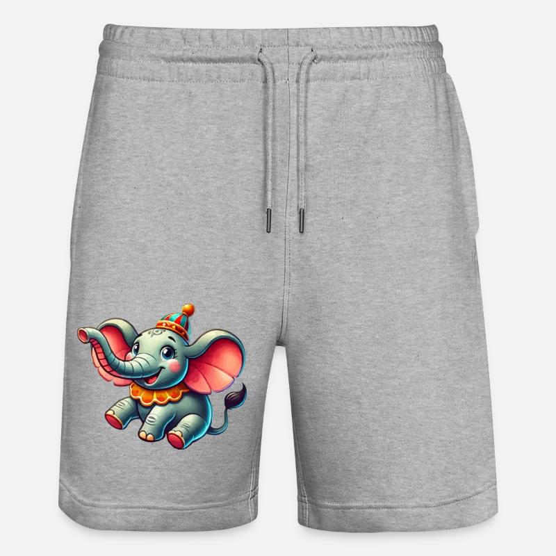 Cirque d’éléphants - Short de jogging bio TRAINER Stanley/Stella unisexe - gris chiné