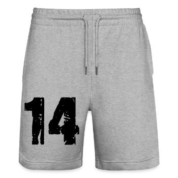 14 - Stanley/Stella Unisex Bio Joggingshorts Trainer  - Grau meliert - Vorne - Nik (191cm) & Marisol (170cm)