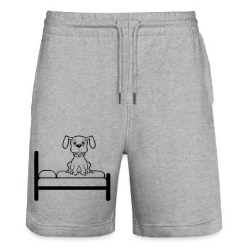 Chien Sur Le Lit Détendu Dormir Chambre Mignon - Short de jogging bio TRAINER Stanley/Stella unisexe - gris chiné - Devant - Nik (191cm) & Marisol (170cm)