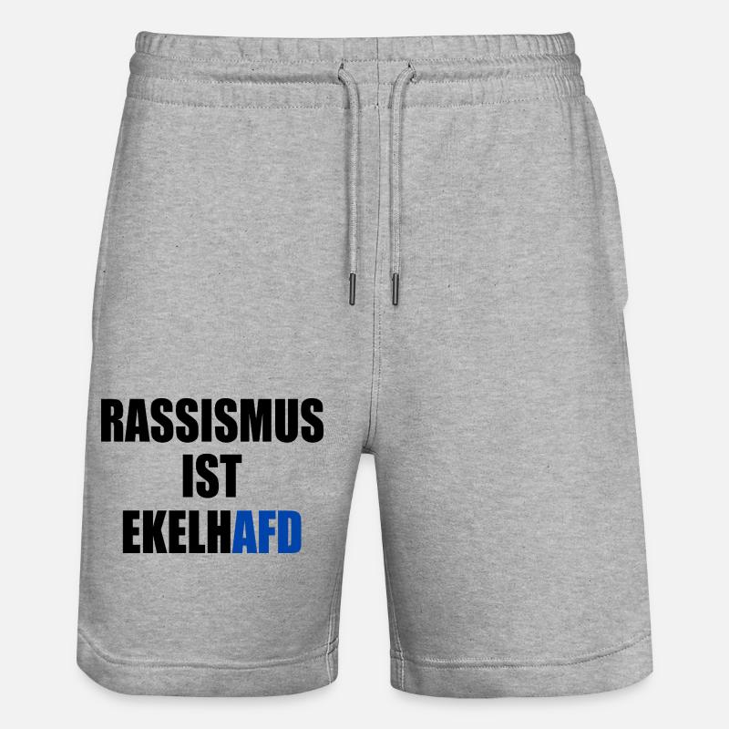 rassismus ist ekelhafd - Stanley/Stella Unisex Bio Joggingshorts Trainer  - Grau meliert
