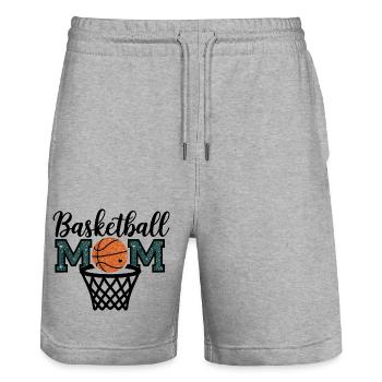 Basketball Mom Cool Design for Moms - Stanley/Stella Trainer Unisex Organic Jogging Shorts - heather grey - Front - Nik (191cm) & Marisol (170cm)