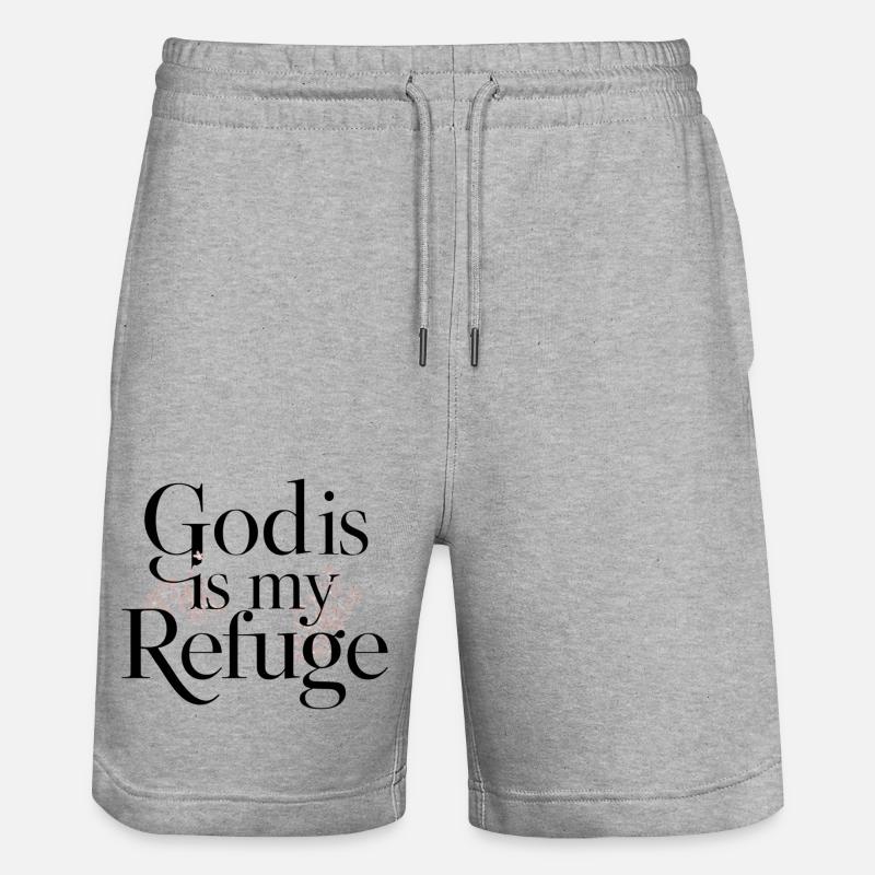 Dieu est mon refuge - Short de jogging bio TRAINER Stanley/Stella unisexe - gris chiné