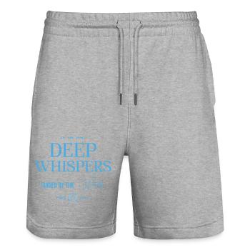 Deep voices of silence and strength - Stanley/Stella Trainer Unisex Organic Jogging Shorts - heather grey - Front - Nik (191cm) & Marisol (170cm)