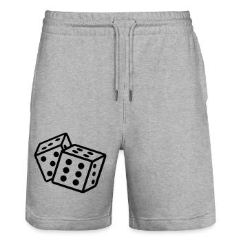 cube - Stanley/Stella Trainer Unisex Organic Jogging Shorts - heather grey - Front - Nik (191cm) & Marisol (170cm)