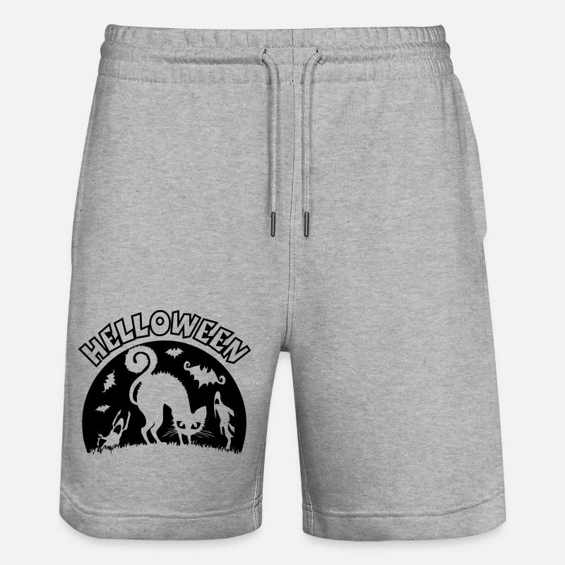 Helloween01 - Stanley/Stella Unisex Bio Joggingshorts Trainer  - Grau meliert