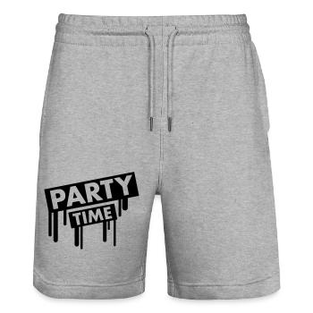 party_time_graffiti - Short de jogging bio TRAINER Stanley/Stella unisexe - gris chiné - Devant - Nik (191cm) & Marisol (170cm)