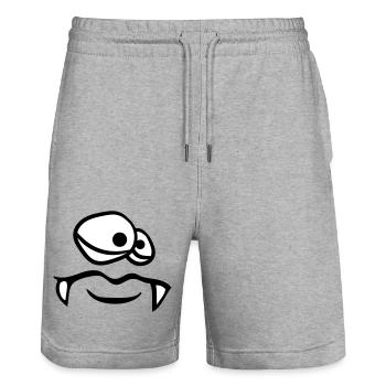 face head monster funny boese dangerous clip - Stanley/Stella Trainer Unisex Organic Jogging Shorts - heather grey - Front - Nik (191cm) & Marisol (170cm)