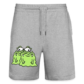 team 2 freunde paar glibber schleim ekelig schleim - Stanley/Stella Unisex Bio Joggingshorts Trainer  - Grau meliert - Vorne - Nik (191cm) & Marisol (170cm)