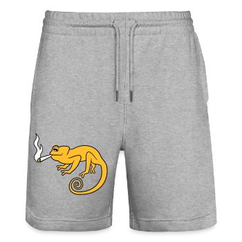 fumer joint cannabis kiffer cannabis chanvre cannabis dro - Short de jogging bio TRAINER Stanley/Stella unisexe - gris chiné - Devant - Nik (191cm) & Marisol (170cm)