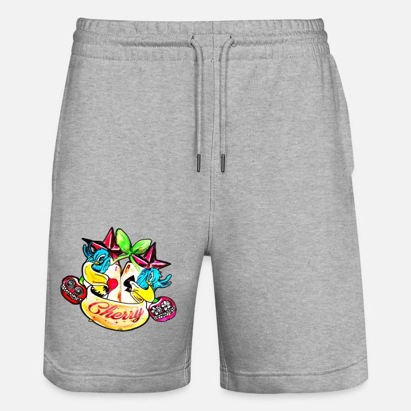 Cherry Rockabilly - Short de jogging bio TRAINER Stanley/Stella unisexe - gris chiné