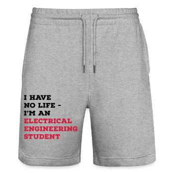Études d’électrotechnique - Short de jogging bio TRAINER Stanley/Stella unisexe - gris chiné - Devant - Nik (191cm) & Marisol (170cm)