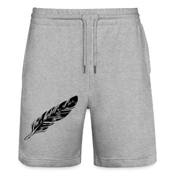 Feder - Stanley/Stella Unisex Bio Joggingshorts Trainer  - Grau meliert - Vorne - Nik (191cm) & Marisol (170cm)