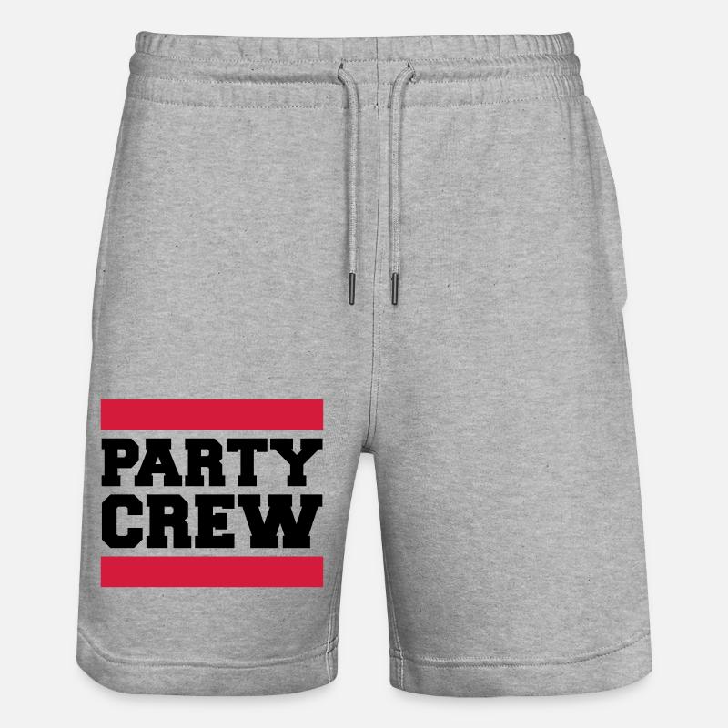 Party Crew Design - Stanley/Stella Unisex Bio Joggingshorts Trainer - Grau meliert
