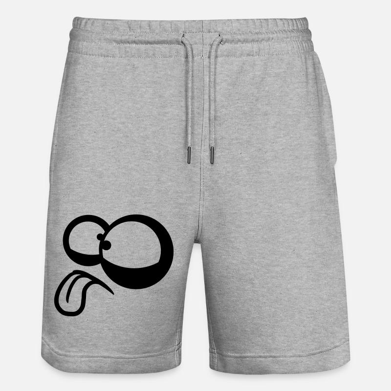 Crazy Comic Eyes - Stanley/Stella Unisex Bio Joggingshorts Trainer  - Grau meliert