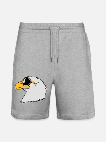 Eagle sunglasses cool bird funny - Stanley/Stella Trainer Unisex Organic Jogging Shorts - heather grey