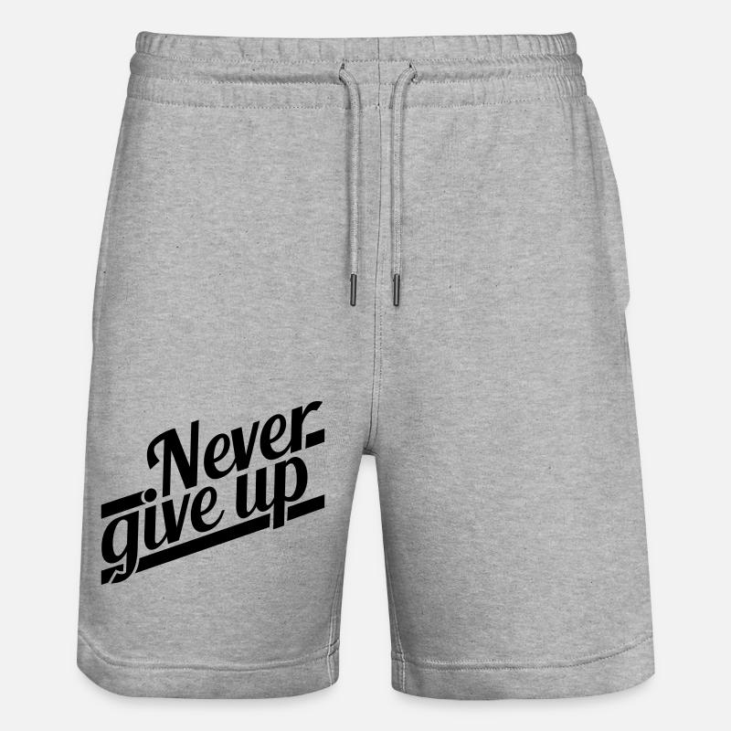 Logo n'abandonne jamais avec succès - Short de jogging bio TRAINER Stanley/Stella unisexe - gris chiné