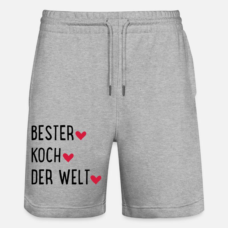 Bester Koch der Welt - Stanley/Stella Unisex Bio Joggingshorts Trainer  - Grau meliert