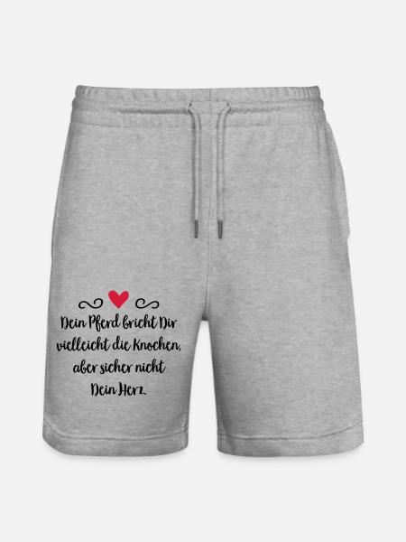 Pferd - Stanley/Stella Unisex Bio Joggingshorts Trainer - Grau meliert