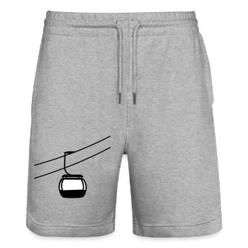 eine einzelne gondelbahn seilbahn gondel winter ur - Stanley/Stella Unisex Bio Joggingshorts Trainer  - Grau meliert - Vorne - Nik (191cm) & Marisol (170cm)