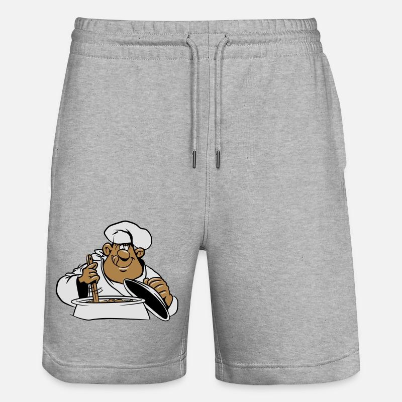 kochen koch comic witzig - Stanley/Stella Unisex Bio Joggingshorts Trainer  - Grau meliert