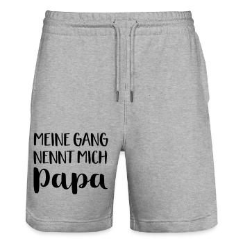 Papa - Stanley/Stella Unisex Bio Joggingshorts Trainer  - Grau meliert - Vorne - Nik (191cm) & Marisol (170cm)