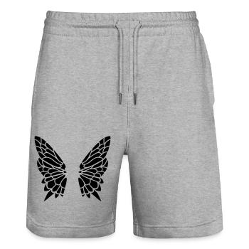 Fluegel vom Schmetterling - Stanley/Stella Unisex Bio Joggingshorts Trainer  - Grau meliert - Vorne - Nik (191cm) & Marisol (170cm)