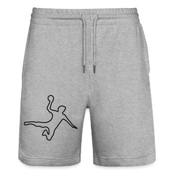 handball - Stanley/Stella Unisex Bio Joggingshorts Trainer  - Grau meliert - Vorne - Nik (191cm) & Marisol (170cm)