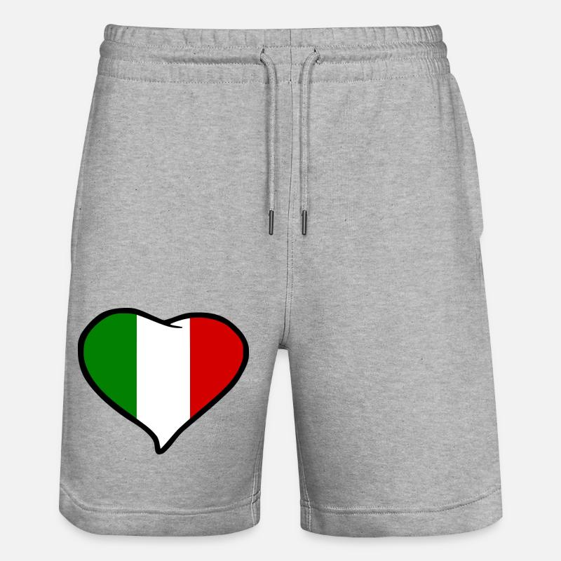 Italie drapeau - Short de jogging bio TRAINER Stanley/Stella unisexe - gris chiné