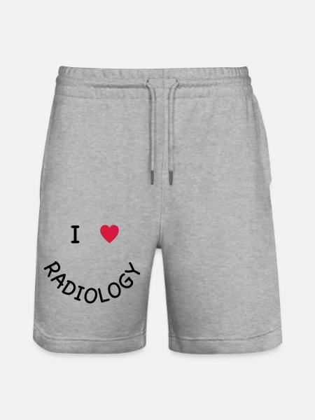 I love Radiology - Stanley/Stella Trainer Unisex Organic Jogging Shorts - heather grey