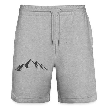 Mountain Hiking Mountaineering Hiking Mountains Mountains - Stanley/Stella Trainer Unisex Organic Jogging Shorts - heather grey - Front - Nik (191cm) & Marisol (170cm)
