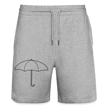 Design Roter Regenschirm - Stanley/Stella Unisex Bio Joggingshorts Trainer  - Grau meliert - Vorne - Nik (191cm) & Marisol (170cm)