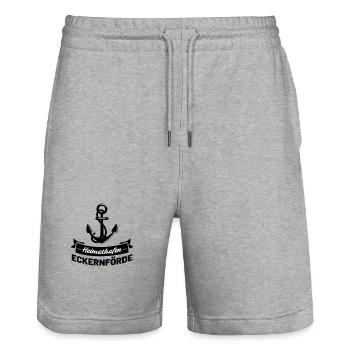Heimathafen Eckernförde - Stanley/Stella Unisex Bio Joggingshorts Trainer  - Grau meliert - Vorne - Nik (191cm) & Marisol (170cm)