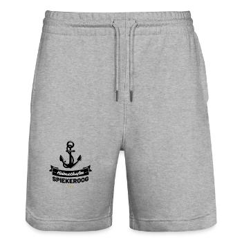 Heimathafen Spiekeroog - Stanley/Stella Unisex Bio Joggingshorts Trainer  - Grau meliert - Vorne - Nik (191cm) & Marisol (170cm)
