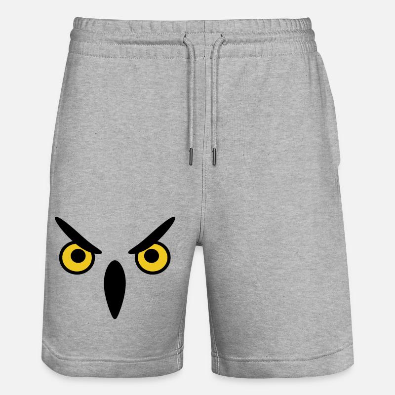 Eule eule eule - Stanley/Stella Unisex Bio Joggingshorts Trainer  - Grau meliert
