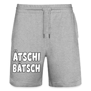 Ätschi Bätsch für Leute mit Humor - Stanley/Stella Unisex Bio Joggingshorts Trainer  - Grau meliert - Vorne - Nik (191cm) & Marisol (170cm)